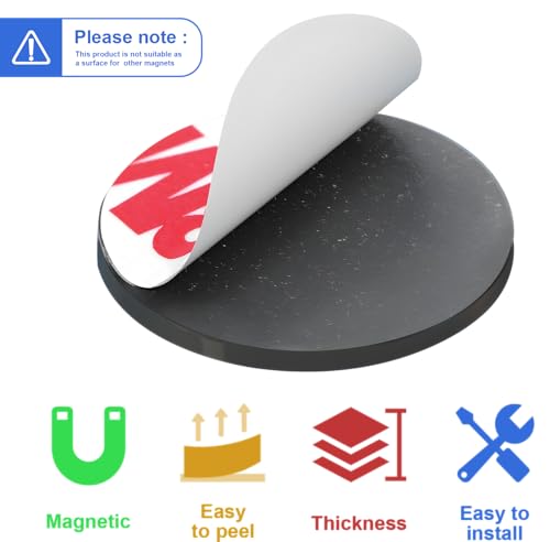 55MM Big Round Magnets with Adhesive Backing,Precut Strong Sticky Magnetic Dots Tapes for DIY Crafts Projects Whiteboard, Fridge, Organization(Diameter 2.2\" x 0.08\" Thick-20PCS) - Thumbnail 4