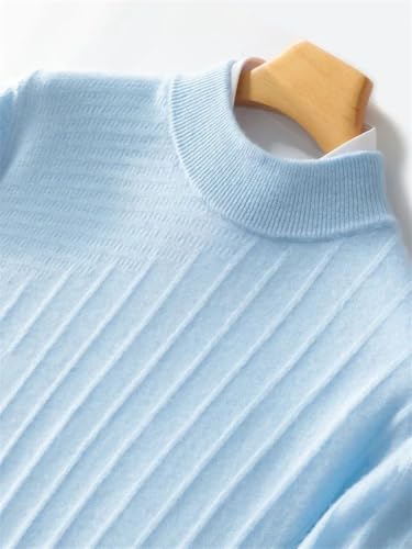 Men's Mock Neck Basic Cashmere Sweater Soft Comfort Smart Casual Pullover 100 Percent Merino Wool2