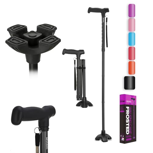 MOODIC Tall Men's Walking Cane 42.52 in. Extra Long Walking Canes Easy to Travel is Suit for Big People Over 5 Feet 9 Inches (Black)