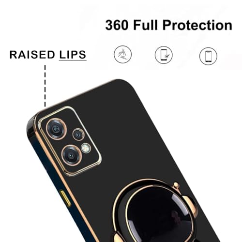 Image of for Realme 9 Pro Plus | Realme 9 / Narzo 50 Pro 5G Case Cute 3D Astronaut Stand Design Camera Protection Shockproof Soft Back Cover for 9 Pro Plus | Realme 9 / Narzo 50 Pro 5G (Black)