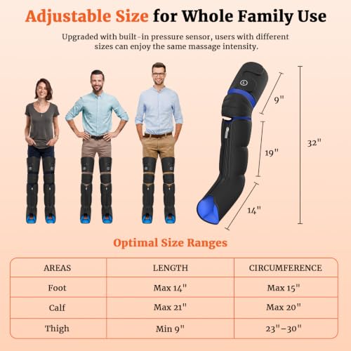 Botas de Compresión para Piernas: Sistema de Compresión de Aire para Piernas Completas con 6 Modos, 9 Intensidades, 4 Niveles de Calor y 3 Temporizadores, Presión Relajante para Pies y Piernas – Regalo de Cumpleaños para Mujeres, Hombres, Mamá y Papá miniatura 7
