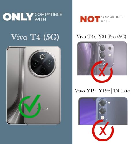 Image of Jkobi Lifetime Anti-Yellow Clear Back Cover Case for Vivo T4 (Sleek Hard Crystal | Shockproof and Camera Protection)