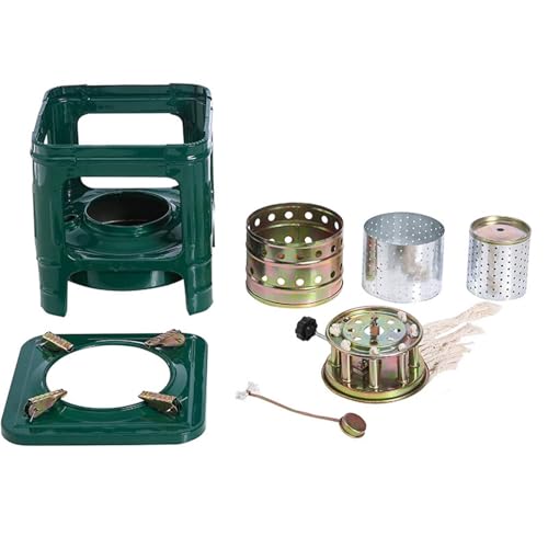 Horno quemador de picnic para camping, estufa portátil eficiente de camping, estufas de aceite para mochileros, utensilios de cocina, práctica estufa de queroseno portátil al aire libre (verde militar - imagen 4