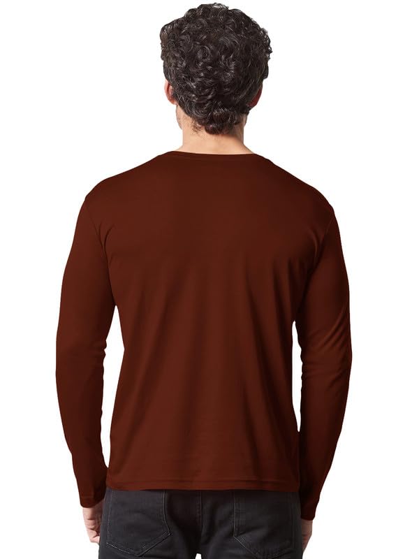Image of LAZYCHUNKS Regular Fit Solid Super Combed Cotton Rich Henley Neck Full Sleeve Men's T-Shirt