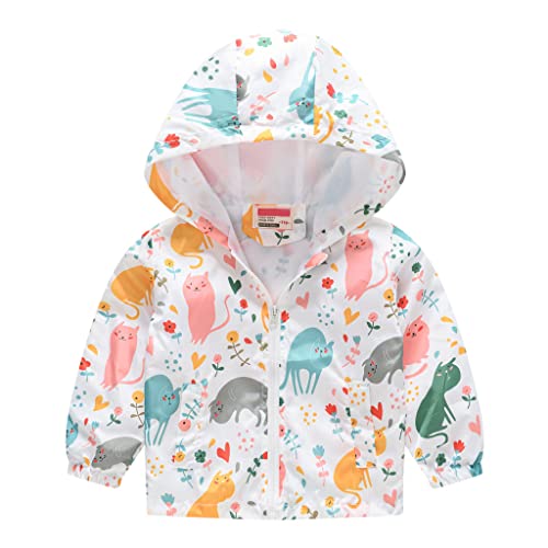 Toddler Baby Boy Girls Zipper Raincoats Kids Fall Winter Waterproof Coat Windbreaker Jacket Print Clothes Sweatshirt