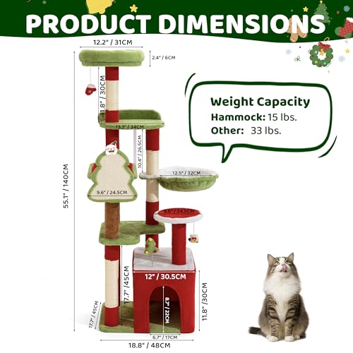 Torre para gatos COSIEST de 55 pulgadas interior miniatura 3