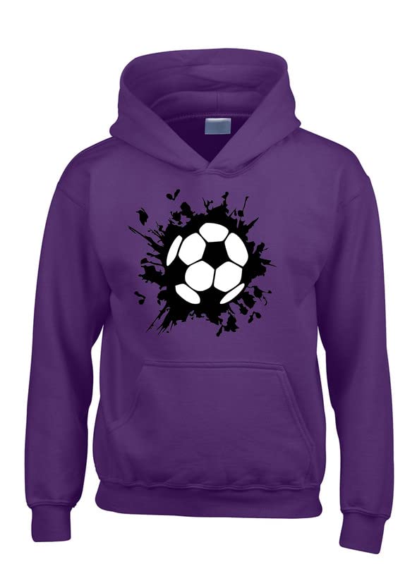 Sweat à capuche violet XXL coupe ample pour passionnés de football