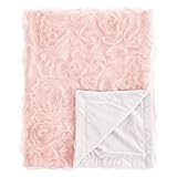 Sweet Jojo Designs Pink Floral Rose Baby Girl Blanket Receiving Security Swaddle for Newborn or Toddler Nursery Car Seat Stroller Soft Minky - Solid Light Blush Flower Elegant Boho Shabby Chic Luxury