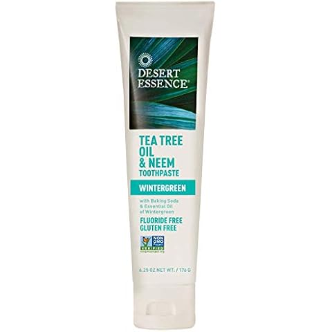 Desert Essence Natural Tea Tree Oil and Neem Toothpaste, 176g (6.25 OZ) Cover