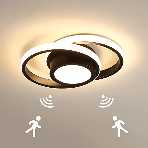 LED Deckenlampe mit Bewegungsmelder 24W Modern Flur Deckenleuchte mit Tageslichtsensor Deckenbeleuchtung mit Sensor Innen Sensorlampe für Flur Treppe Wohnzimmer Balkon Küche Garage Veranda BüRo Lampe Cover