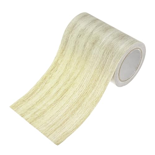 Image of M METERXITY 1-Roll Wood Grain Repair Tape, 3.15in x 15ft Textured Realistic Self-Adhesive Wood Floor Tape Contact Paper for Furniture /Floors /Home [Light Gray Oak]