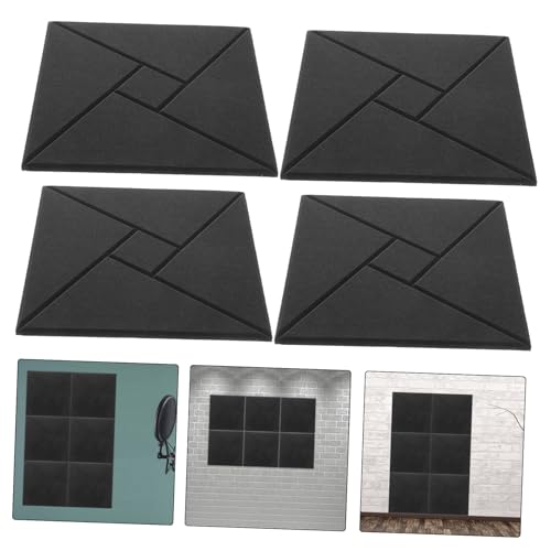 HEMOTON 6 piezas paneles acústicos autoadhesivos para insonorización, fibra de poliéster de alta densidad para estudios de música, dormitorios y teatros en casa, paneles de pared que reducen el ruido miniatura 7