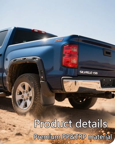 Image of Heavy Duty Mud Flaps for Trucks - 4PC No-Drill Splash Guards Compatible with 2014-2018 Chevy Silverado 1500 & 2015-2018 Silverado 2500HD /3500HD, Front & Rear Mud Guards