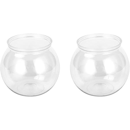 Amazon Ledmomo 2個プラスチック金魚鉢透明ミニ水槽ボウル小金魚タンクラウンド花瓶花植物ポット家庭用テーブルセンターピース Ledmomo 金魚鉢 通販