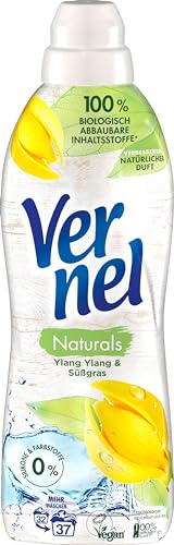 Vernel Naturals veganer Weichspüler Ylang Ylang & Süßgras (37 Waschladungen), Wäscheduft mit 99%...