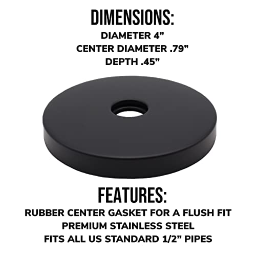 Corla 4" Modern Oversized Shower Arm Flange | Universal Replacement Escutcheon Cover Plate (Chrome) #TOP4