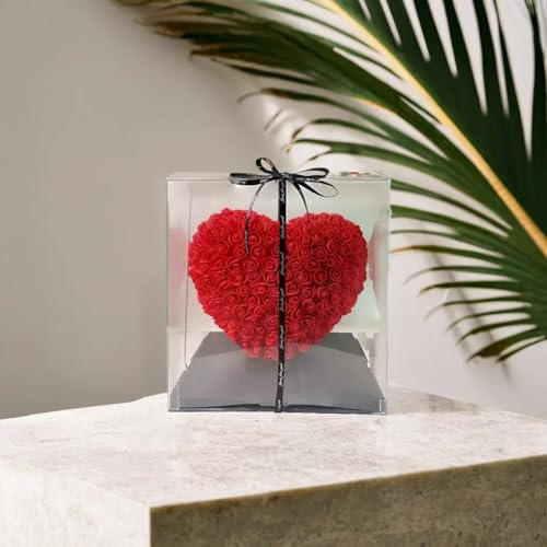DecorTwist® Heart-Shaped Rose Foam Flower Gift | Valentine's Day, Wedding, Anniversary, Christmas Decor | Romantic Love Simulation Flower for Girlfriend & Home Decoration (Red) 6 41qEmbZ2k6L