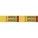 Brady 90461, 0.75" Dia. Thru 2.375" Dia. Vinyl Blank Liq Ammonia High Pipe Marker, 50 Cards of 4 Labels