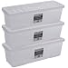 Produktbild #11 AUFBEWAHRUNGSBOX 18 CM HOCH - 3 Stück für je 52 Musik CDs - Aufbewahrungsbox mit Deckel - 60x20x18cm - transparent klar - stapelbar - Kunststoff Box - Stapelkiste Unterbettkommode