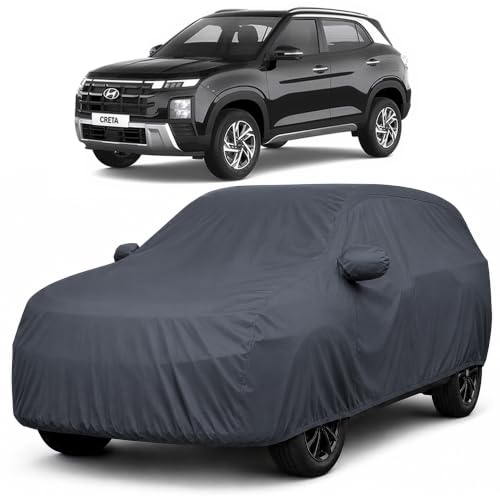 Image of Autofact Premium Car Cover for Creta 2025-2026 | All Weather Waterproof Full Body Car Cover | Light-Weight Triple-Stitched Outdoor Shield with UV Protection, Dustproof & Heat-Resistant