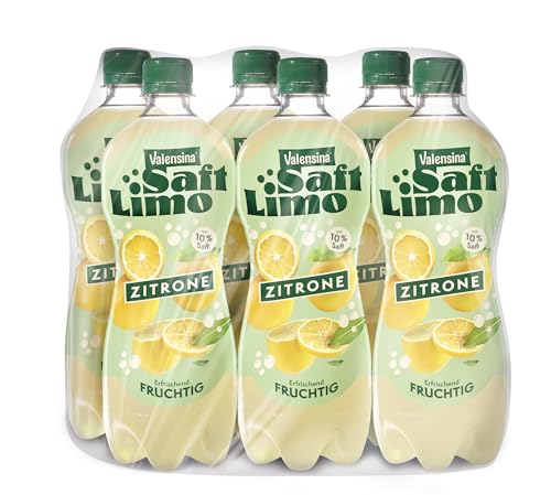 Valensina SaftLimo Zitrone, 6 x 0,75l, Zitronenlimonade mit 10% Fruchtgehalt