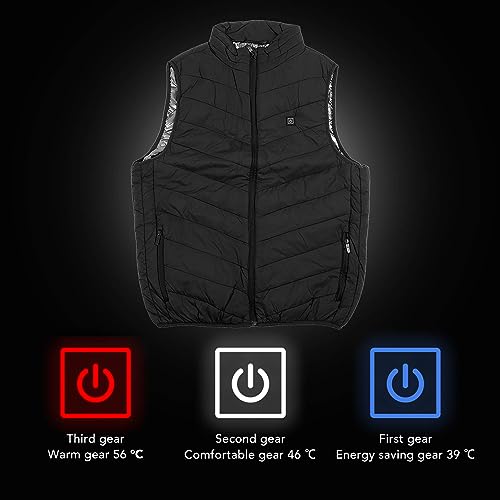 Colete Aquecido Inteligente, Colete Aquecido Elétrico USB de Aquecimento Contínuo, Externo, Masculin