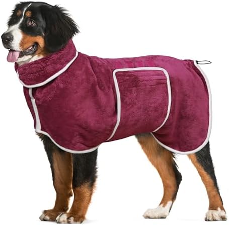Dog Bathrobe Towel Dog Drying Coat - Super Absorbent Bath Robe fo...