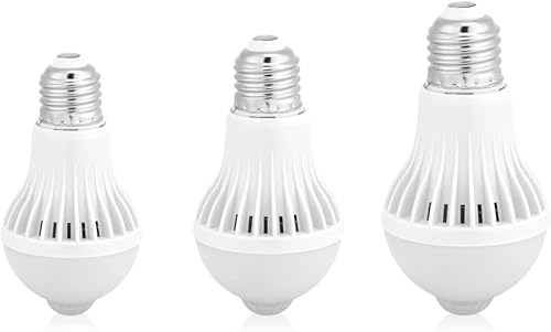 TOPINCN Bombilla con sensor de movimiento E27, bombillas LED PIR con sensor infrarrojo inteligente, luz nocturna de encendido y apagado automático