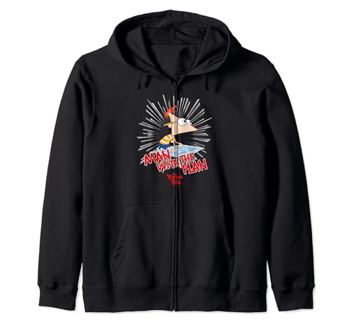 Disney Phineas And Ferb The Plan Man Zip Hoodie le cadeau idéal pour Noël