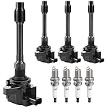 Ignition Coil Packs and Spark Plugs fit for 1.5L 2.0L Naturally Aspirated, 2016 2017 2018 2019 2020 Honda Civic, 2015-2019 Honda Fit 1.5 2.0 L4, UF749, Set of 4