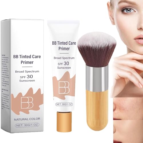 BB Moisturizer Spf 30 - Brightens, Hydrates & Smooths Your Skin, BB Blur Tinted Moisturizer Spf 30, BB Tinted Care Primer with Brush, Full Coverage Concealer Liquid Makeup (Natural)