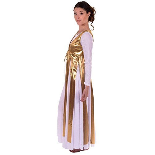 Danzcue Túnica feminina Streamer (vestido não incluído), Dourado, P
