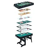 Cougar All-in-One / 16-in-1 Multi Spieltisch in Schwarz Klappbar | Multi funktions Spieltisch inkl. Zubehör | Multigame u.a. Tischkicker, Billardtisch, Airhockey, Tischtennis