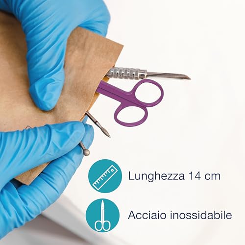 Gima - Lister-Verbandschere für Krankenpfleger, Violet, aus rostfreiem Stahl, seidenglänzend und pulverbeschichtet, Länge 14 cm, zum professionellen Gebrauch.