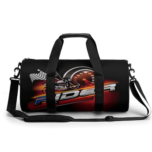 Sac de sport gym motocycliste 45x23x23cm en toile noire pour voyage