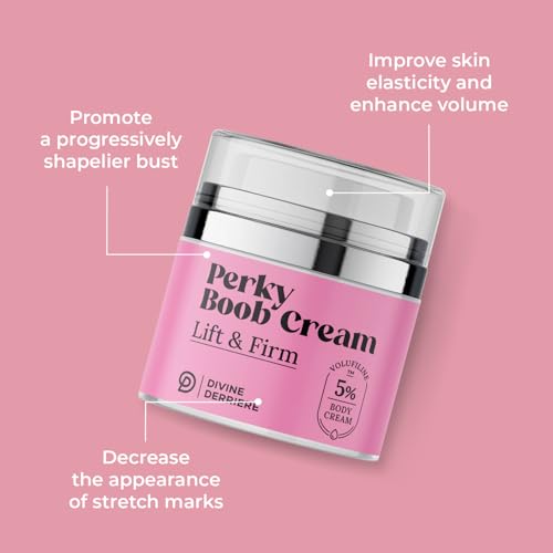 Divine Derriere Perky Body Cream - Lift & Firm Skin Tightening Cream for Body - Moisturizing Chest Firming Cream with Volufiline Helps Tighten Saggy Crepey Skin for a Perkier Look & Toned Décolleté