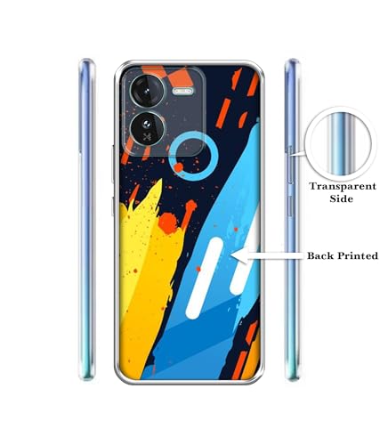 Image of Casotec Abstract Stripes Geometric Figures Printed Silicon Soft TPU Back Case Cover for iQOO Z9 5G, Multicolor
