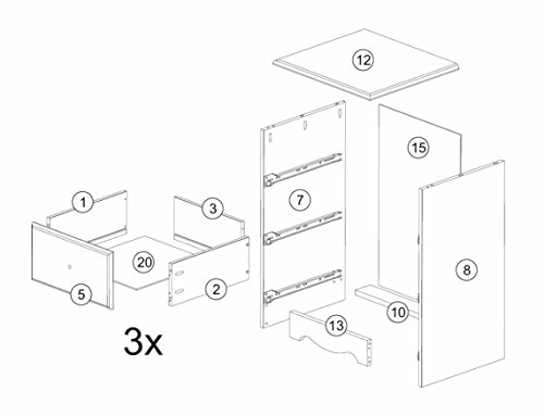 Palace Imports 100% Solid Wood 3-Drawer Nightstand, Mahogany, 28" H X 18" W X 16" D. Requires Assembly #TOP5