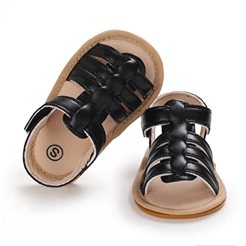TIMATEGO Infant Baby Girls Sandals Non Slip Soft Sole T-Strap Flip Flops Toddler First Walker Crib Dress Shoes 3-18 Months4