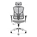 Diablo V-Basic Siège de Bureau Ergonomique, Fauteuil Confort, Maille Respirante, accoudoirs réglables, réglable en Hauteur, Choix de Couleur (Blanc-Gris)