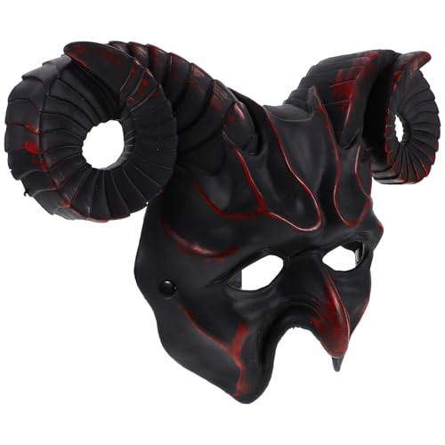 Masque corne de bœuf rouge, accessoire de costume solide