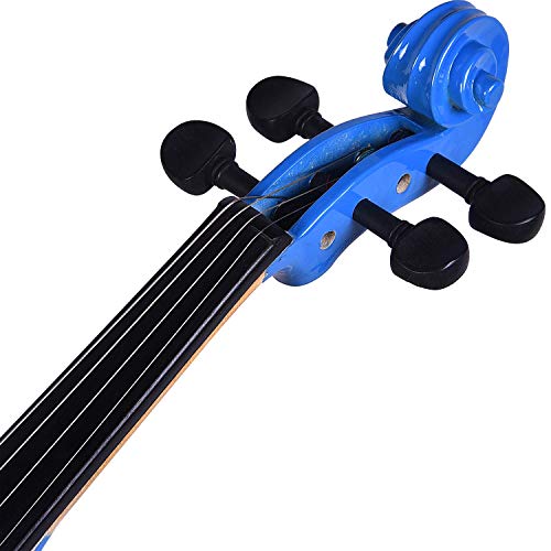 Image of Kadence V001BL-C Vivaldi Violin | 4 /4 Full Size with Basswood Body & Brazilwood Bow | Includes Lightweight Hard Case, Bow, Rosin, Tuner & Learning Course | Blue