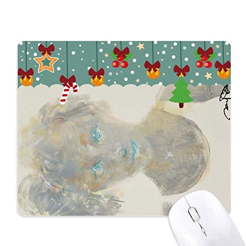 Tapis de souris en caoutchouc XJJ yeux bleus pour éviter la fatigue du poignet