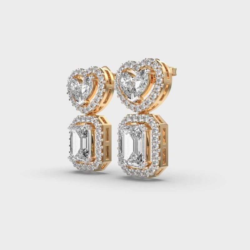 Orecchini pendenti in argento sterling 925 per tutti i giorni | Placcatura in oro n. Pietra: 90 | Dimensioni gemma: 0,08-0,89 mm | Peso: 2,69 crt | Forma: mista | 4,538 grammi | • Lusso • G_00282