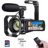 4K Video Camera 75MP Camcorder- YouTube Vlogging Camera with 64GB SD Card, 2 Batteries, 18X Digital Zoom, 270° Rotation Screen, Webcam Function, Mic & Stabilizer