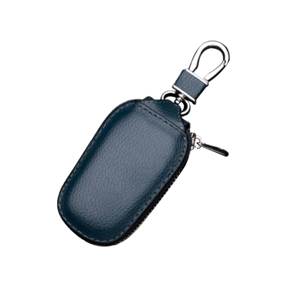 Tryagat 1 Piece Car Key Fob Case for AITO M9 Seres 9, Durable PU Leather Material Soft Touch With Smooth Zipper And Metal Buckle Loss Prevention,Blue