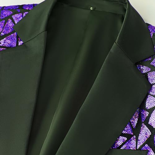 Men Sequin Tuxedo Prom Suit Jacket One Button Slim Fit Sport Coats Wedding Blazers3