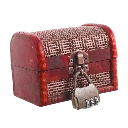 Namvo Coffret à trésor Vintage en Bois avec Cadenas, Mini Coffre de Rangement Antique de Style européen pour Bijoux, Accessoire de Bureau décoratif