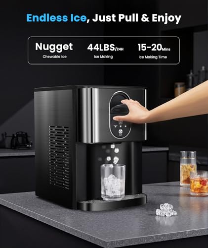 Image of Nugget Ice Makers Countertop, 44lbs /24H Crushed Ice Machine