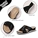 AZAGNEEM Women's Rhinestones Strappy Platform Orthotic Slides Fashion Open Round Toe Comfortable Arch Support Slip On Soft Bottom Slippers Summer Outdoor Daily Walking Sandals (black,8)